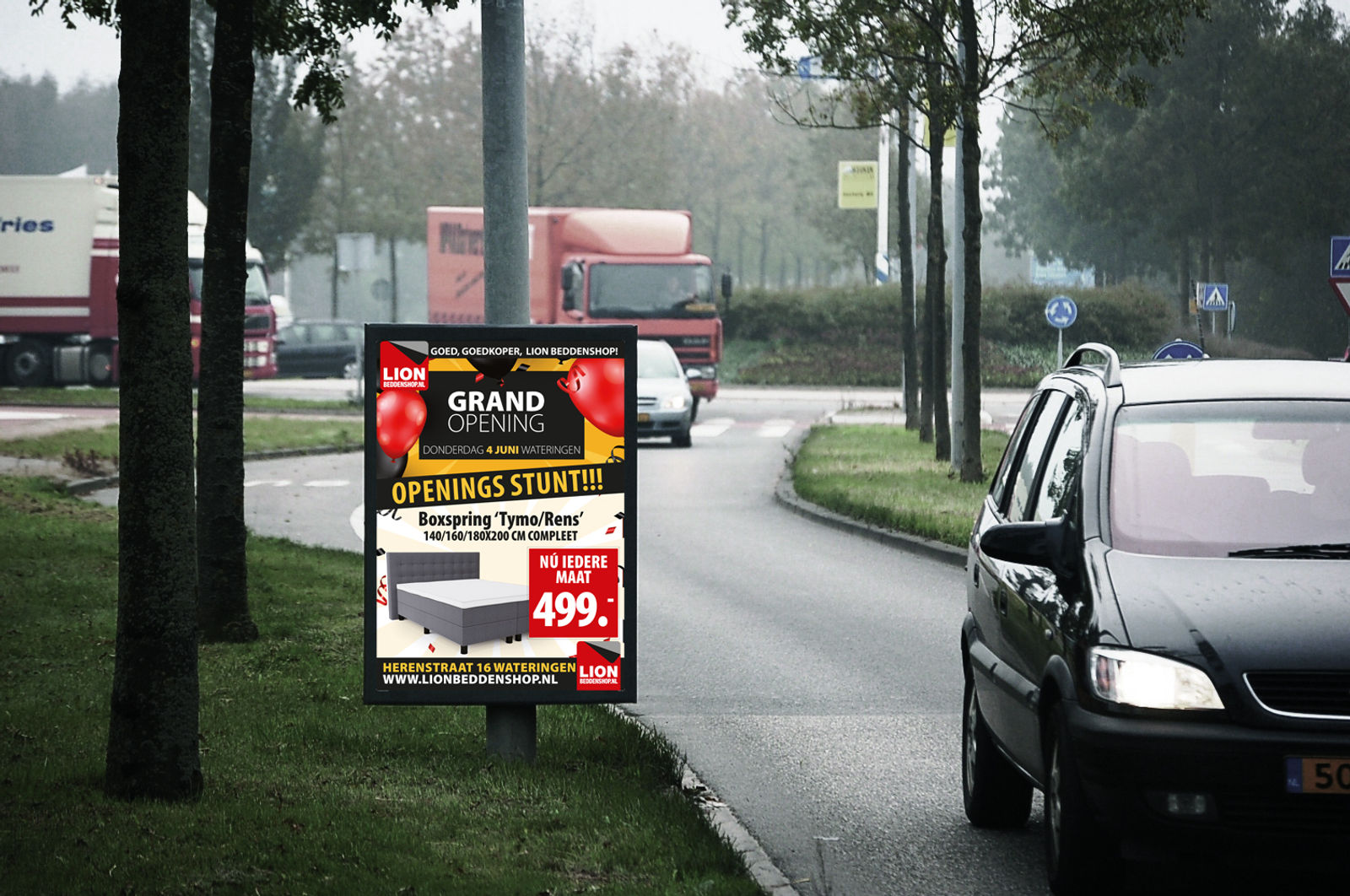 Reclamebord lantaarnpaal